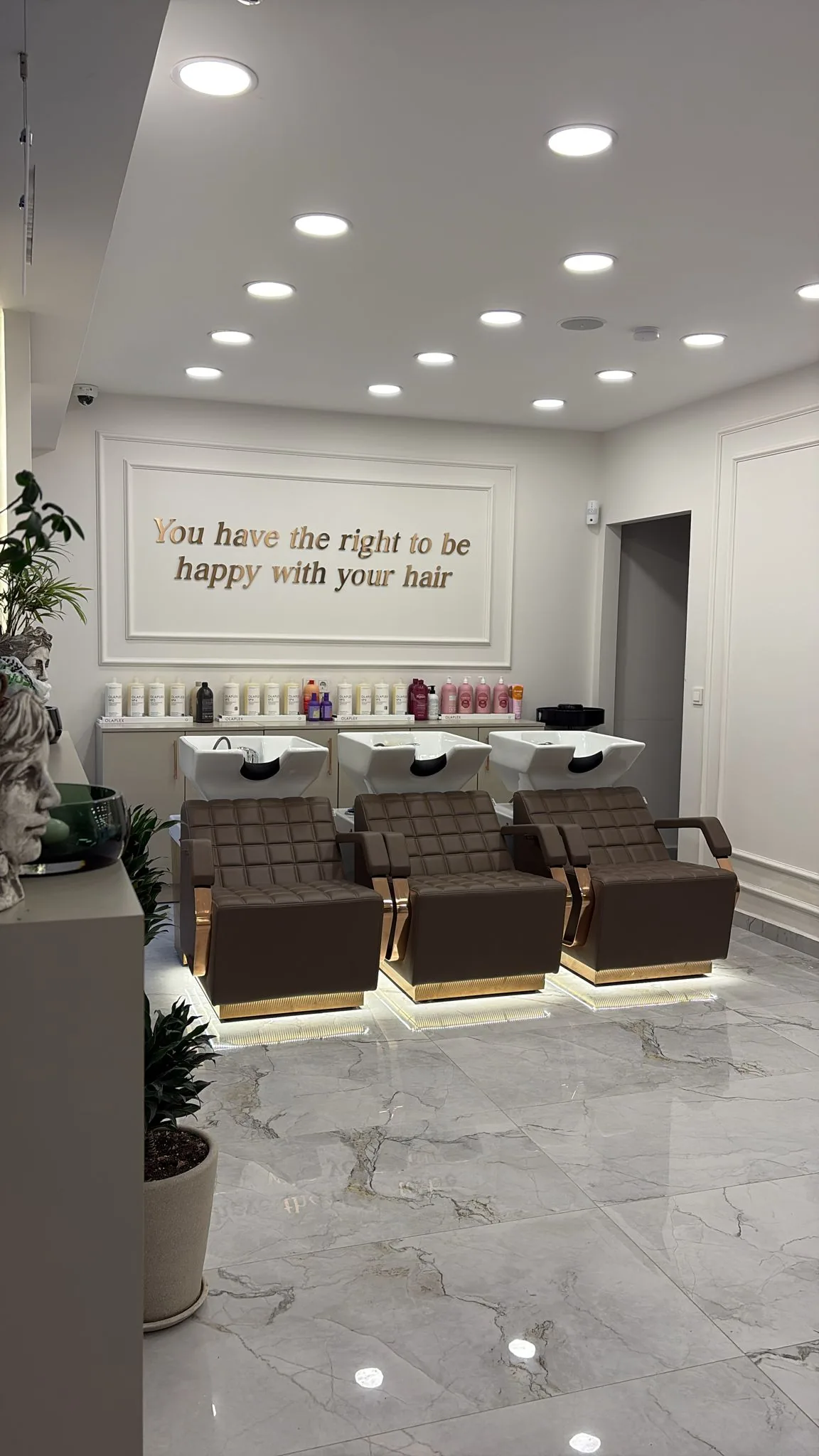 Washing stations at KAiMAK Hair Studio, Nişantaşı Istanbul
